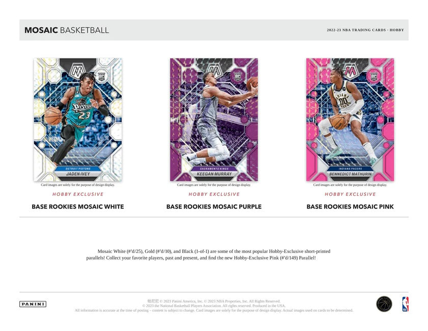 Panini Mosaic Basketball Hobby Box 2022/2023 Base Cards