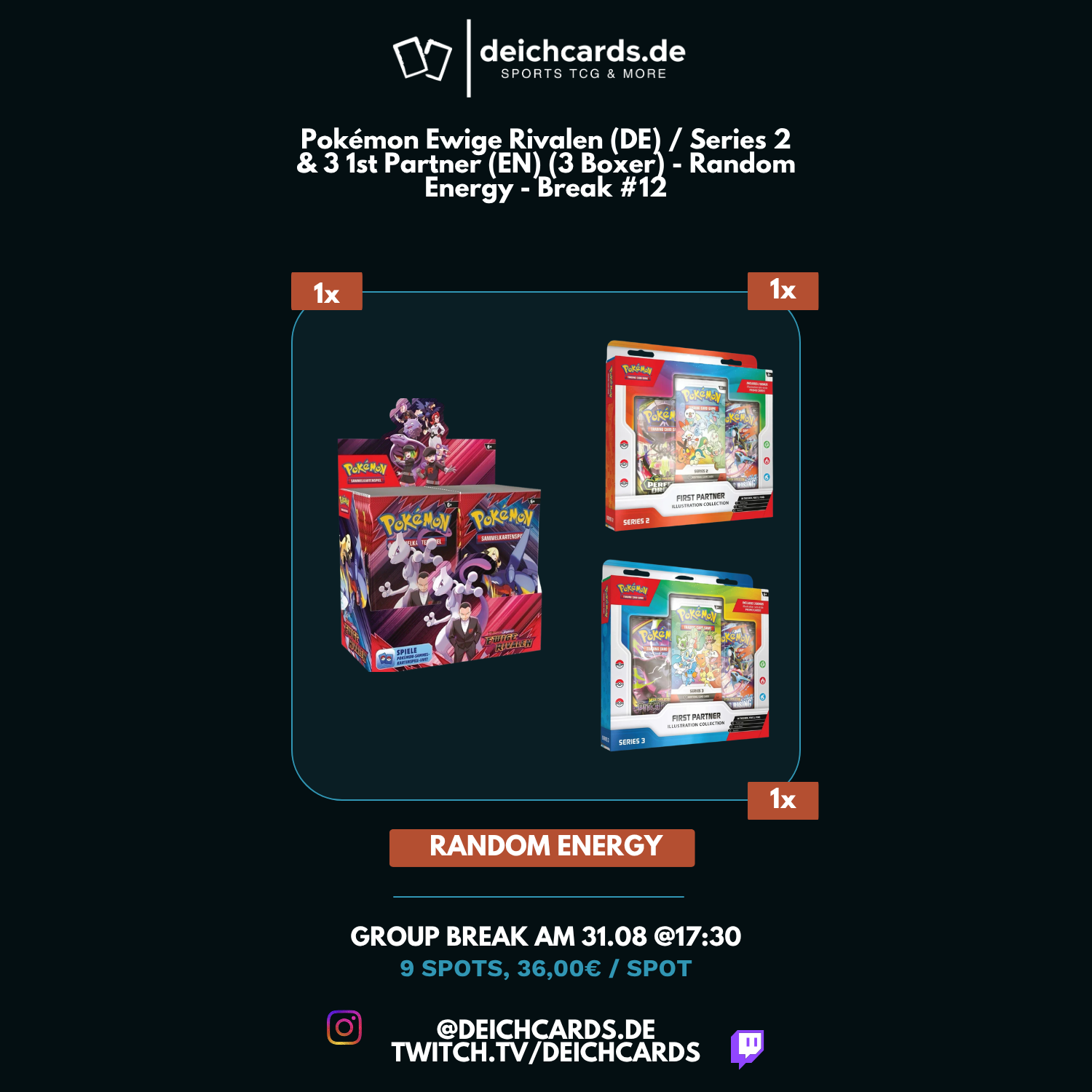 Pokémon Ewige Rivalen (DE) / Series 2 &amp; 3 1st Partner (EN) (3 Boxer) - Random Energy - Break 