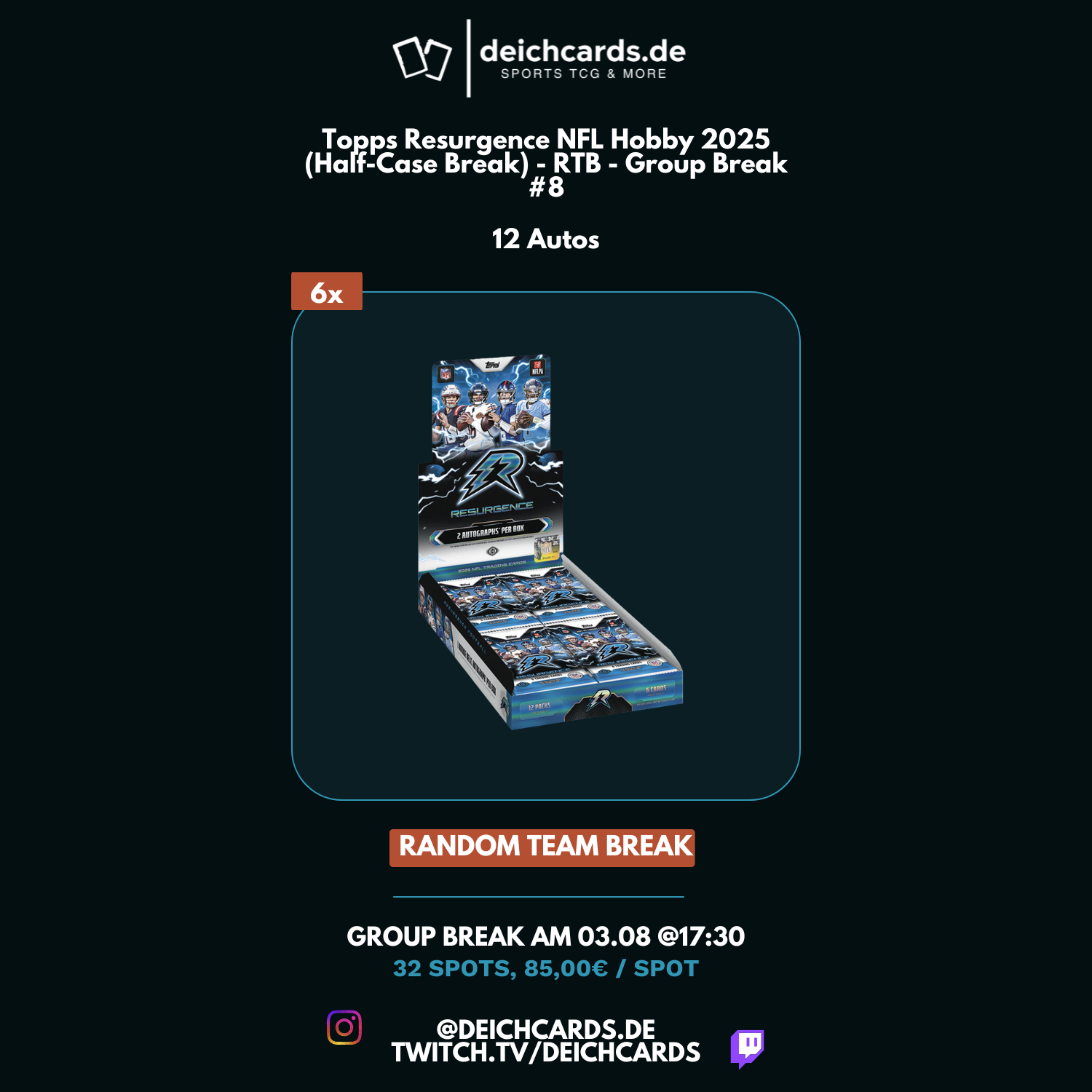 Topps Resurgence NFL Hobby Box 2025 (Half-Case Break) - Random Teams - Break 