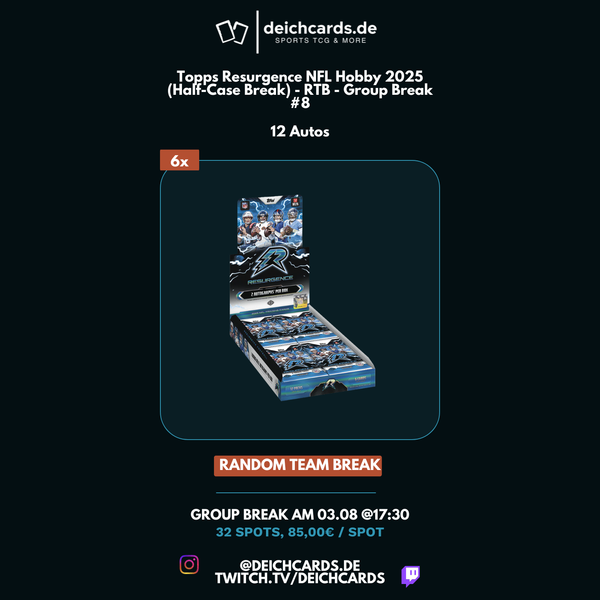 Topps Resurgence NFL Hobby Box 2025 (Half-Case Break) - Random Teams - Break #8