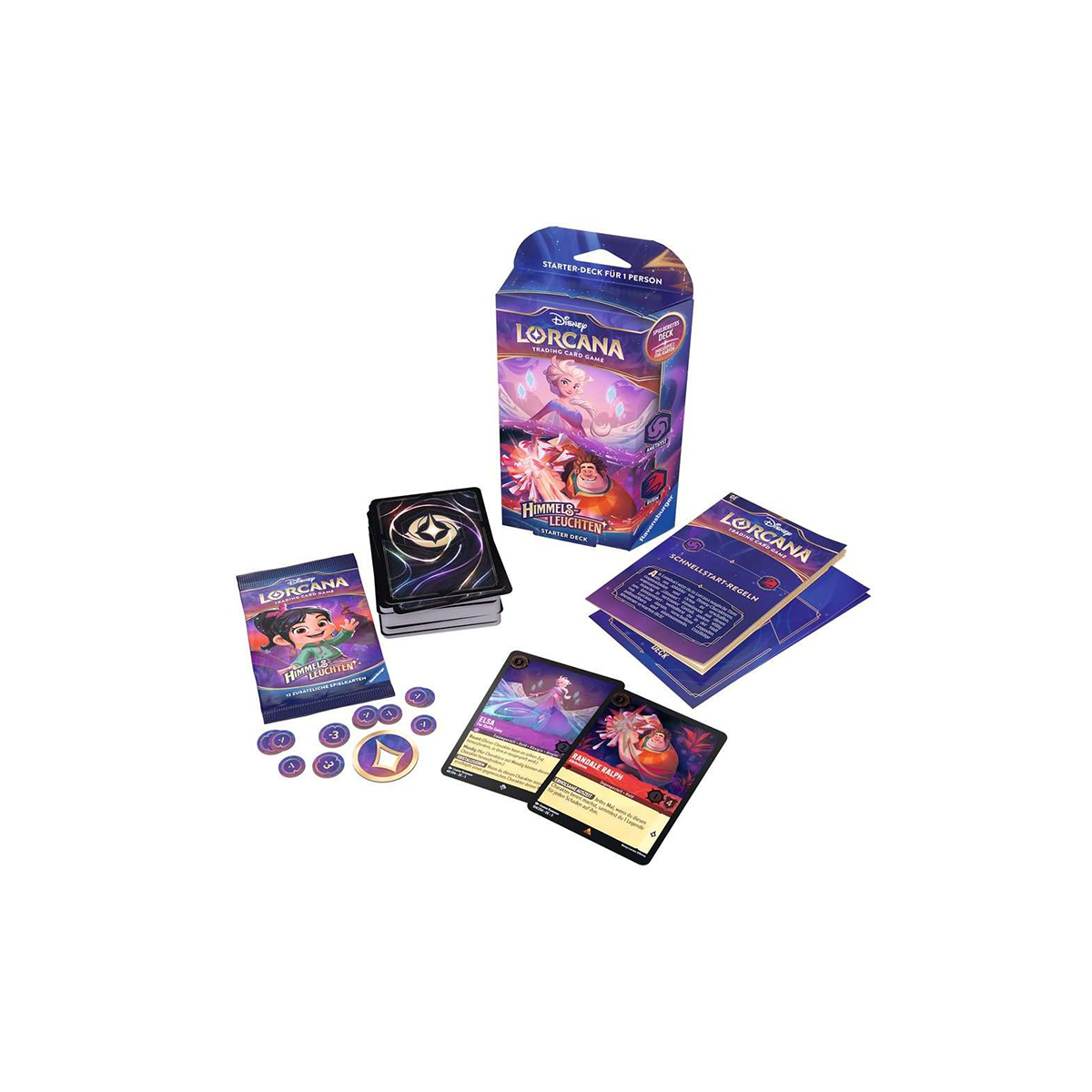 Disney Lorcana: Himmelsleuchten - Starter Deck Amethyst &amp; Rubin (Deutsch)