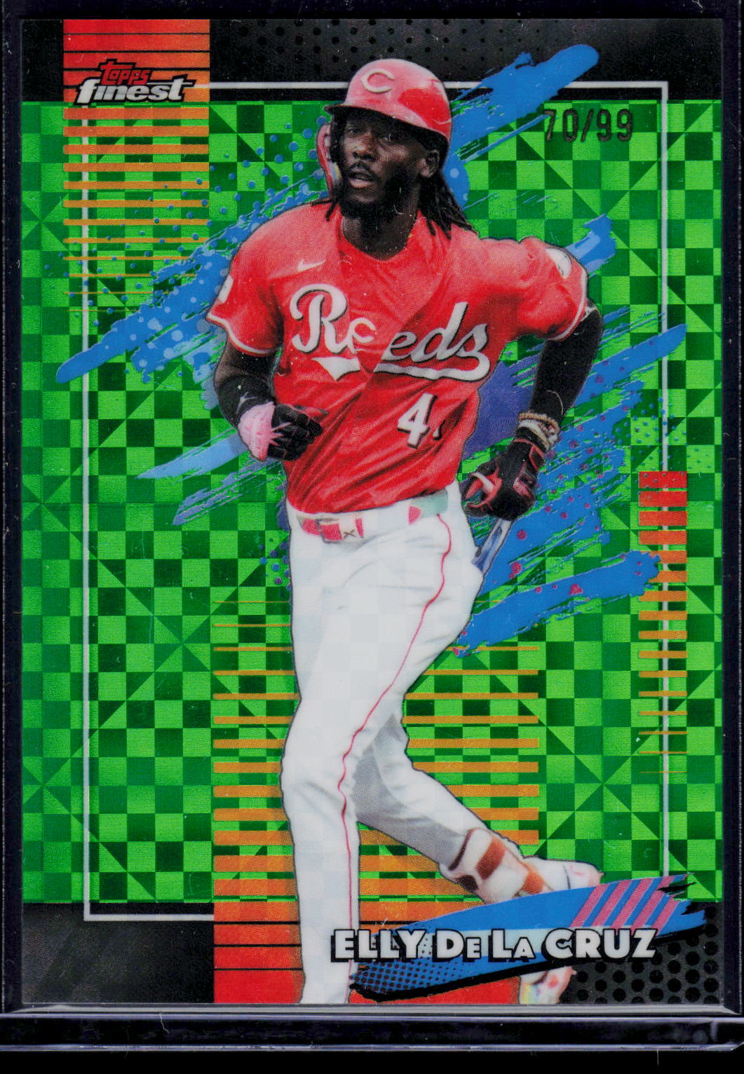 Elly De La Cruz Topps Finest 2026 Green X-Fractor 70/99 (EN)