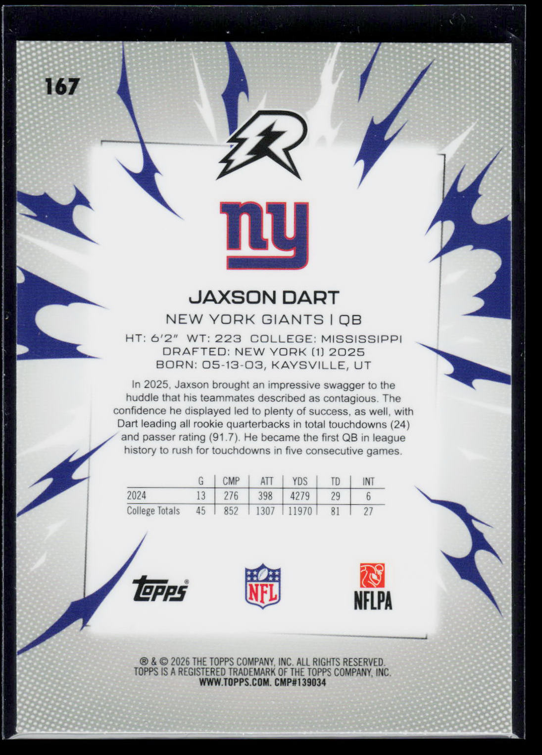 Jaxson Dart Topps Resurgence 2025 [RC] (EN)