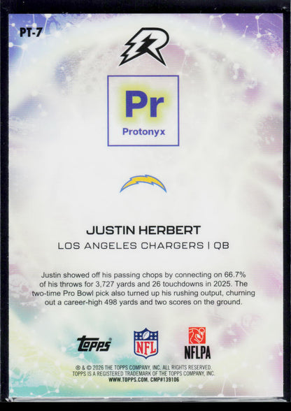 Justin Herbert Topps Resurgence 2025 Protonyx Navy Surge 095/275 (EN)