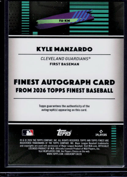 Kyle Manzardo Topps Finest 2026 Base Autograph [Auto] (EN)