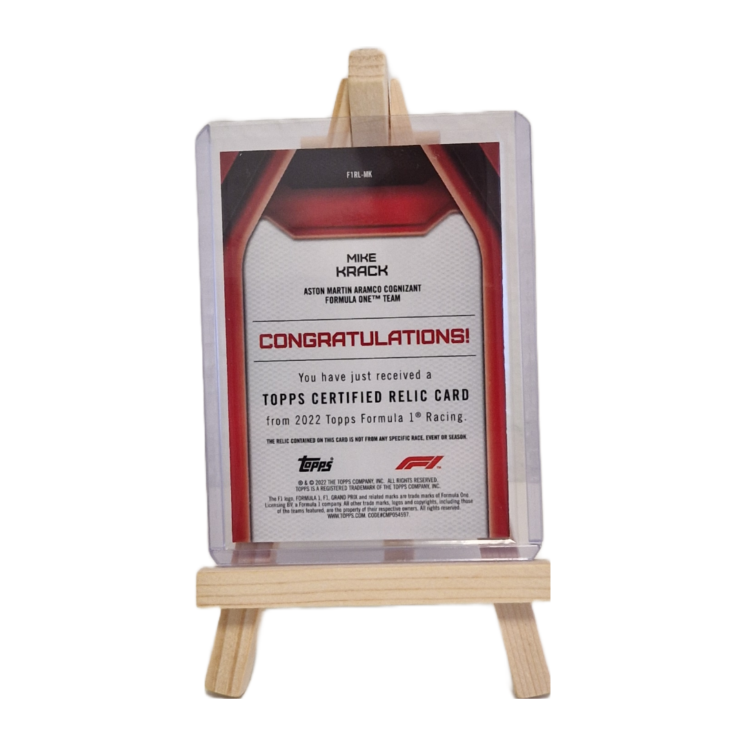 Mike Krack Topps F1 Flagship Hobby Box 2022 Relic Back