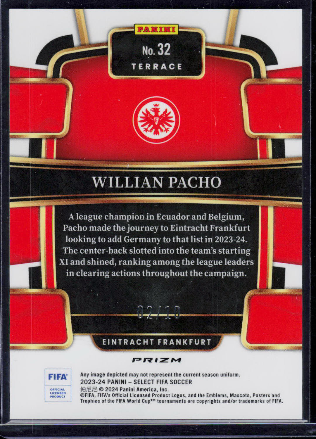 Willian Pacho Panini Fifa Select 2023-24 [RC] 02/10 (EN) (nach §25 UStG differenzbesteuert)