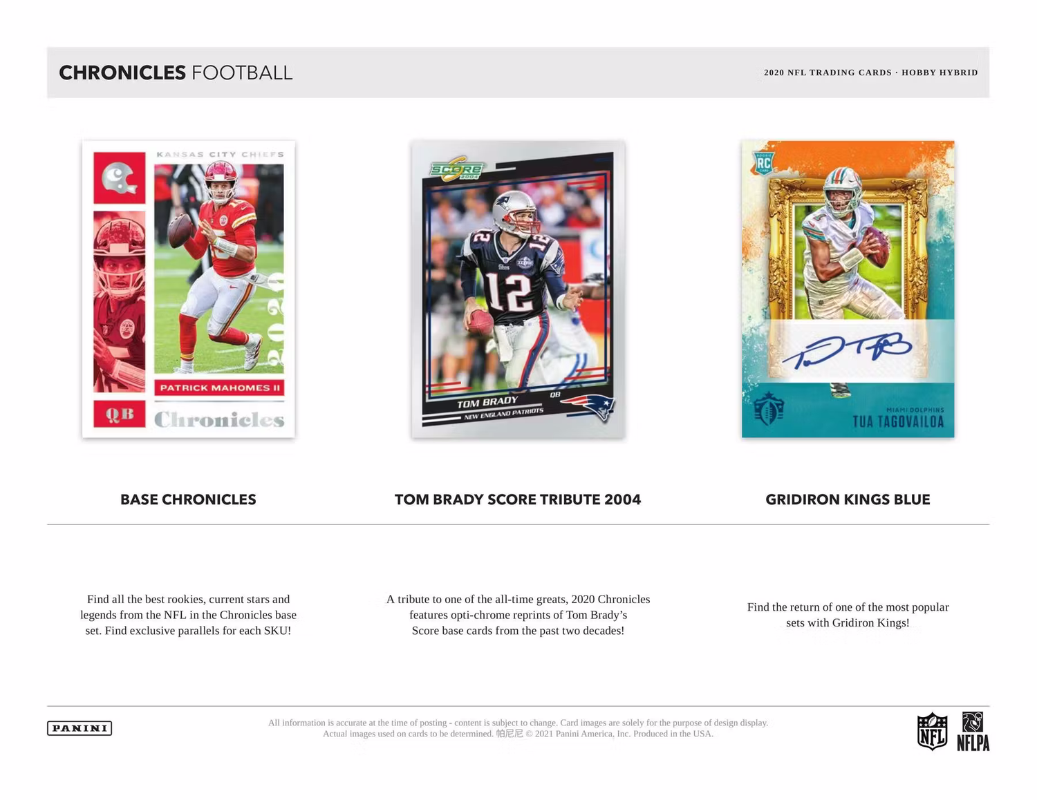 Panini Chronicles Football NFL Hobby Hybrid H2 Box 2020