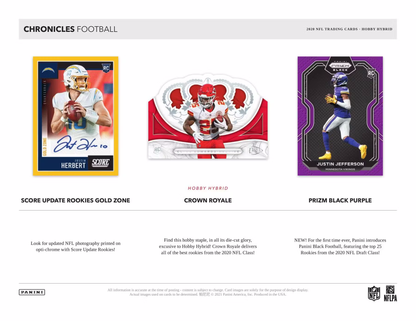 Panini Chronicles Football NFL Hobby Hybrid H2 Box 2020