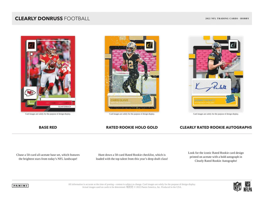 Panini Clearly Donruss Football NFL Hobby Box 2022