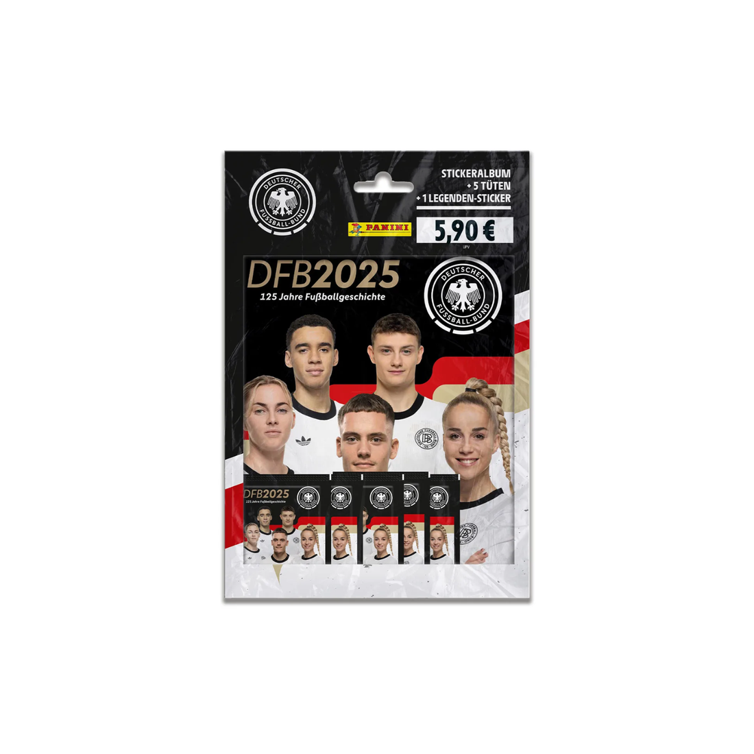 Panini DFB2025 125 Jahre Fussballgeschichte Stickeralbum + 5 Tüten