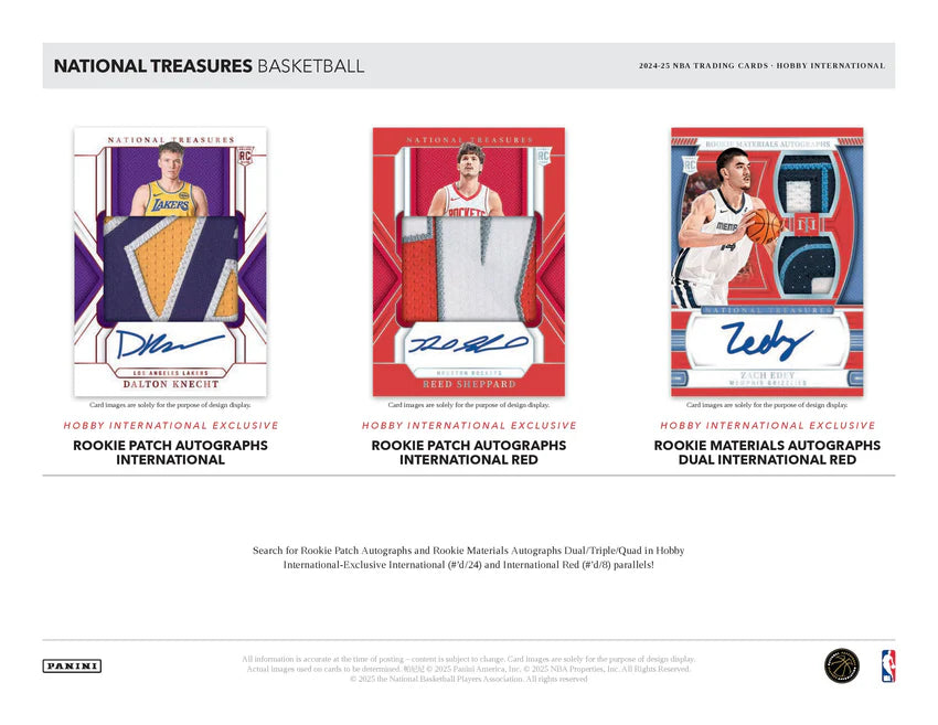 Panini National Treasures Basketball NBA Hobby International Box 2024/2025