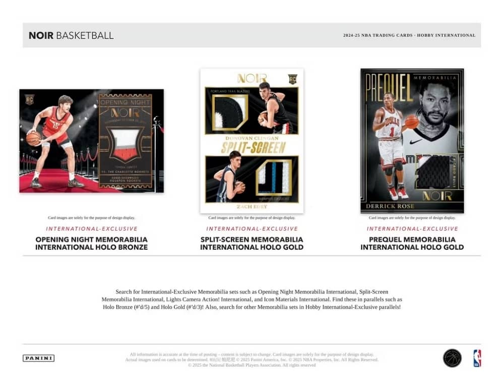 Panini Noir Basketball NBA Hobby International Box 2024/2025