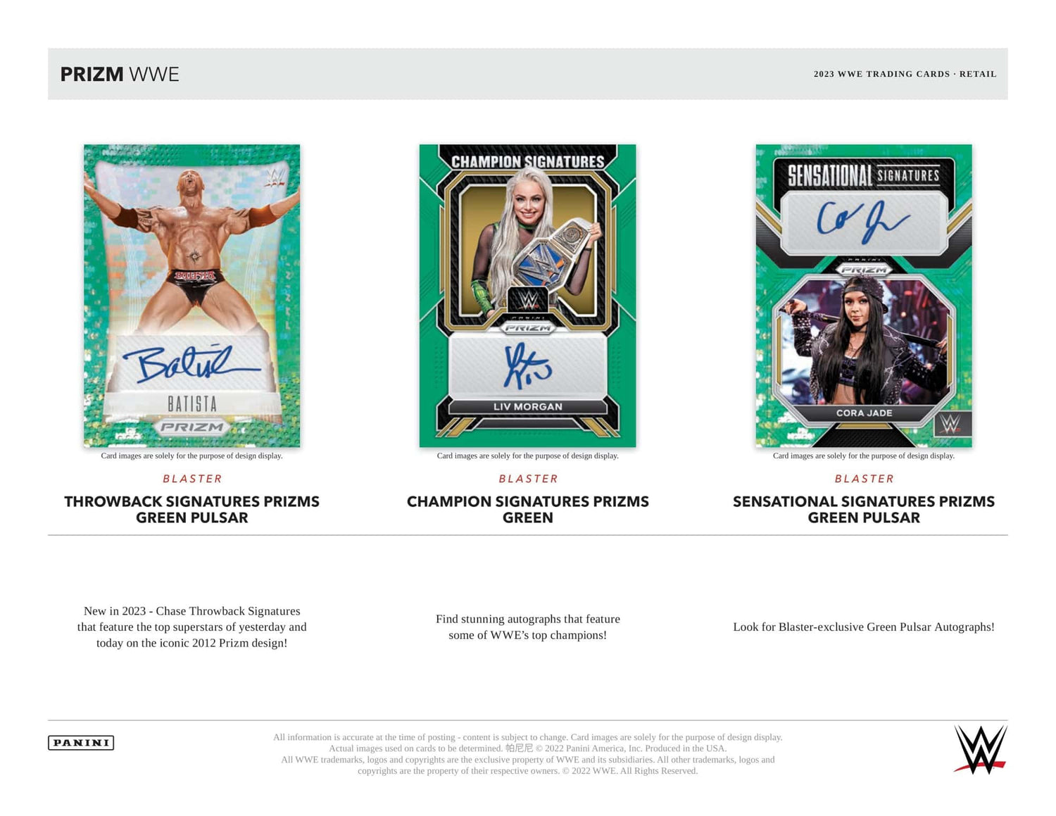 Panini Prizm WWE Wrestling Blaster Box 2023 Autos