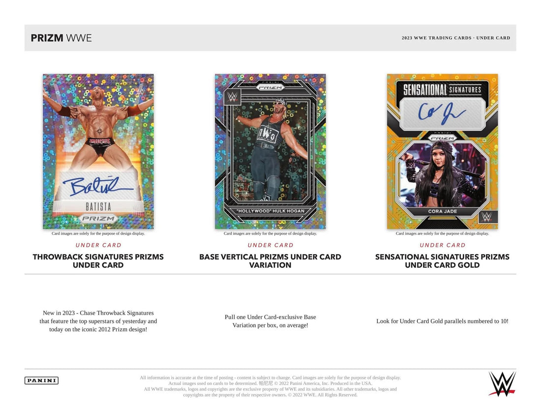 Panini Prizm WWE Wrestling Under Card Box 2023 Auto
