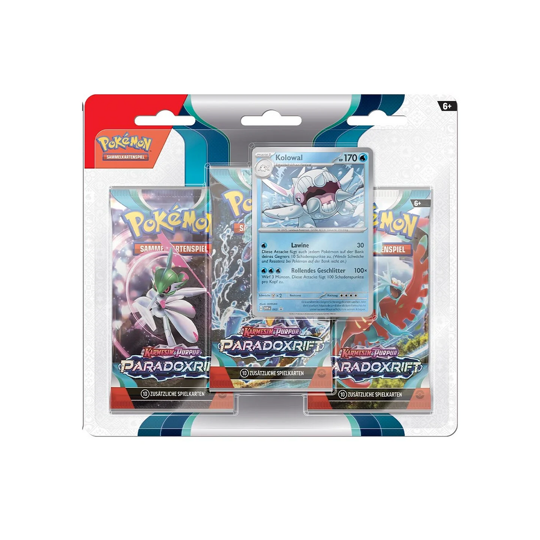 Pokémon Karmesin &amp; Purpur Paradoxrift 3-Pack Blister Kolowal (DE)