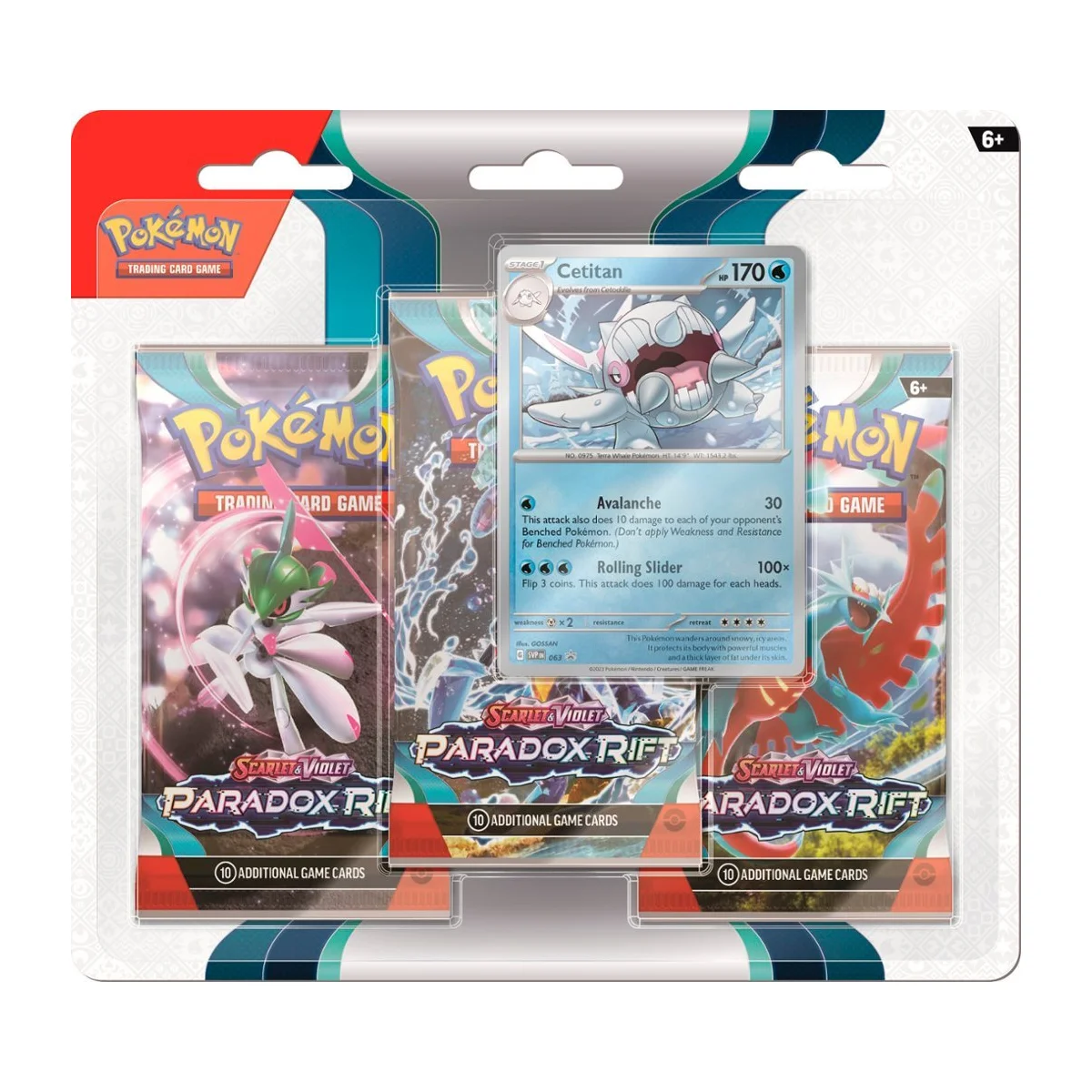 Pokémon Karmesin &amp; Purpur Paradoxrift 3-Pack Blister Cetitan (EN)