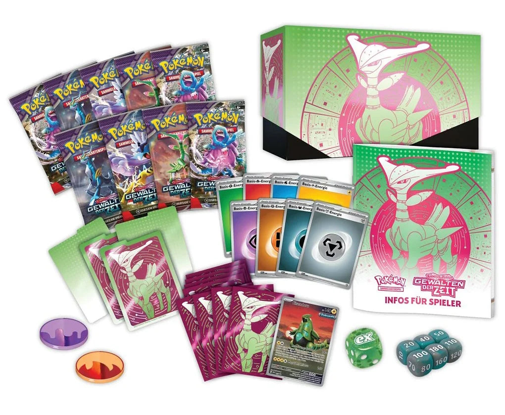 Pokémon Karmesin &amp; Purpur SV05 Gewalten der Zeit Top-Trainer-Box Eisenblatt (DE)