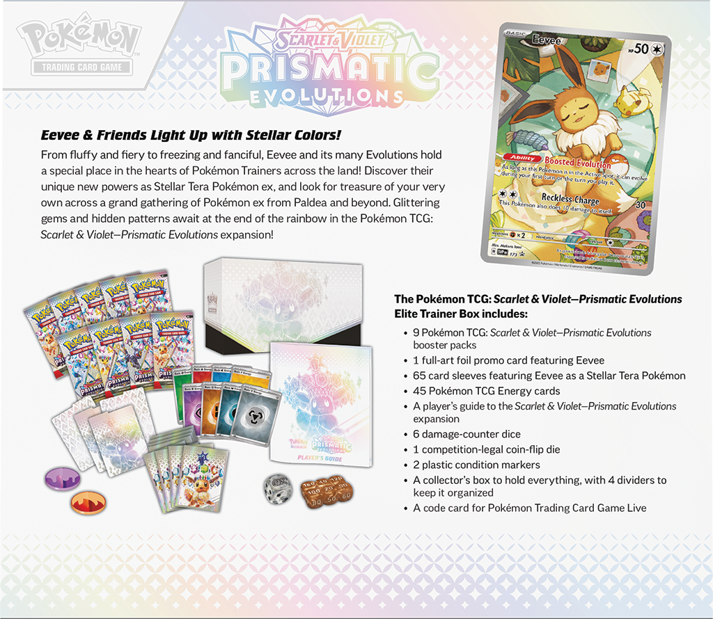 Pokémon Scarlet &amp; Violet 08.5 Prismatic Evolutions Elite Trainer Box (EN)