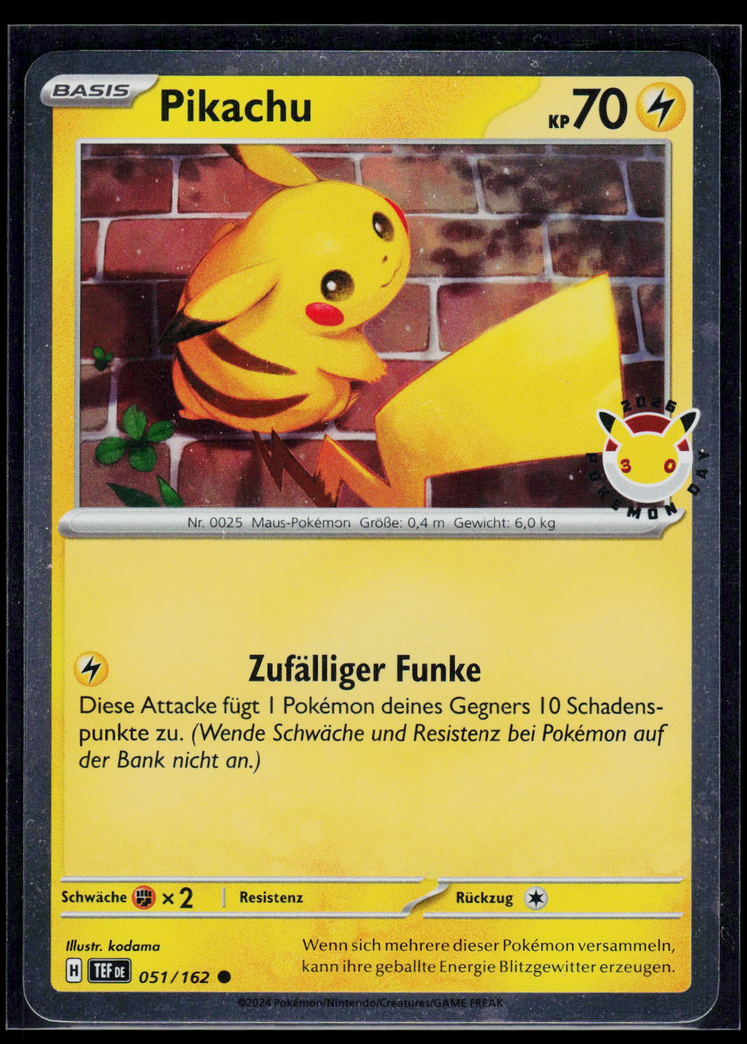 Pikachu 051/162 (DE) (nach §25 UStG differenzbesteuert)