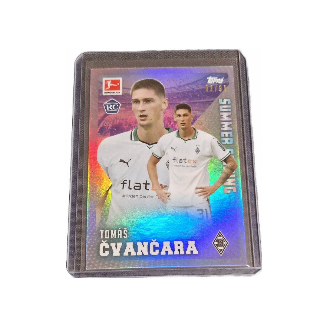 Tomás Cvancara Topps Bundesliga Summer Signings 23/24 Base Rainbow Parallel 92/99