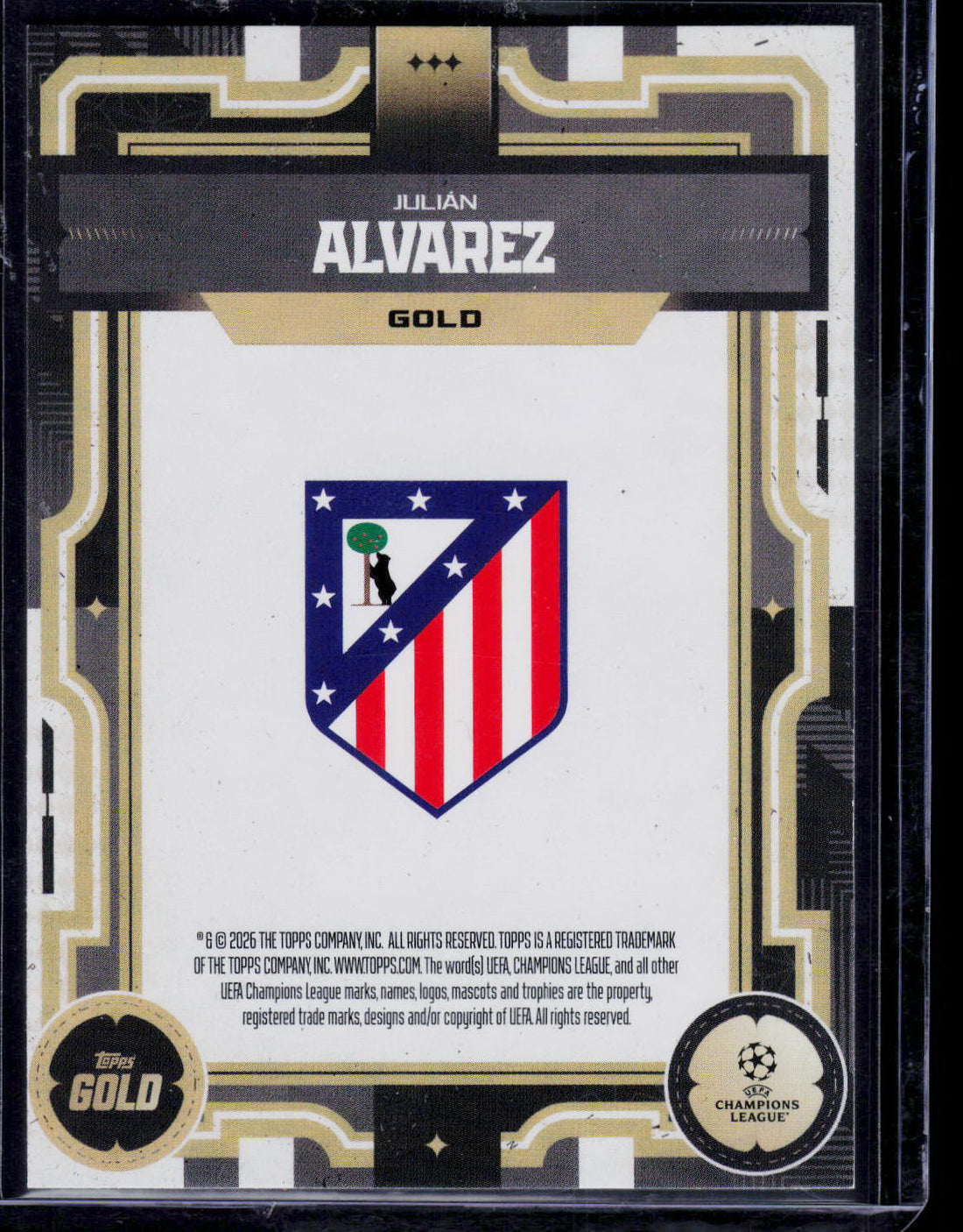 Julian Alvarez Topps Gold 2026 Black 02/10 (EN) (nach §25 UStG differenzbesteuert)