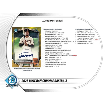 Topps Bowman Chrome Baseball MLB Hobby Box 2025