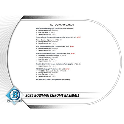 Topps Bowman Chrome Baseball MLB Hobby Box 2025