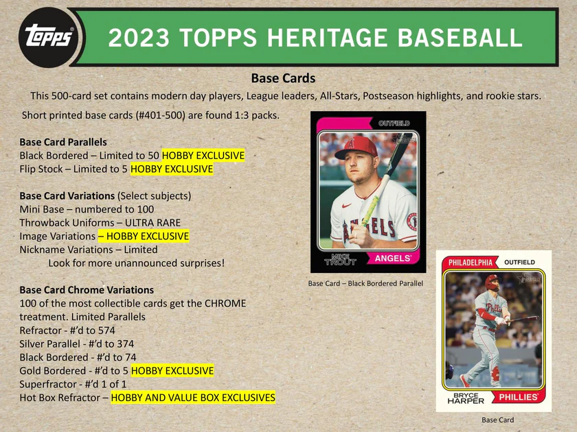 Topps Heritage Baseball Hobby Box 2023