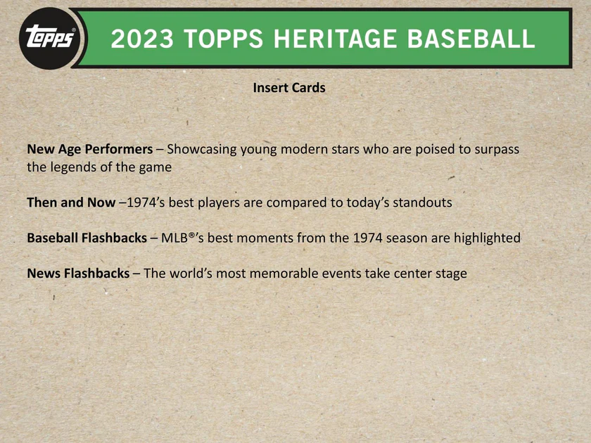 Topps Heritage Baseball Hobby Box 2023
