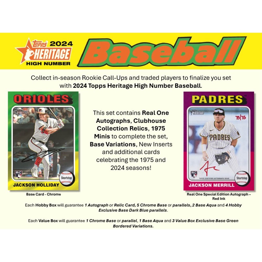 Topps Heritage High Number Baseball Blaster Box 2024