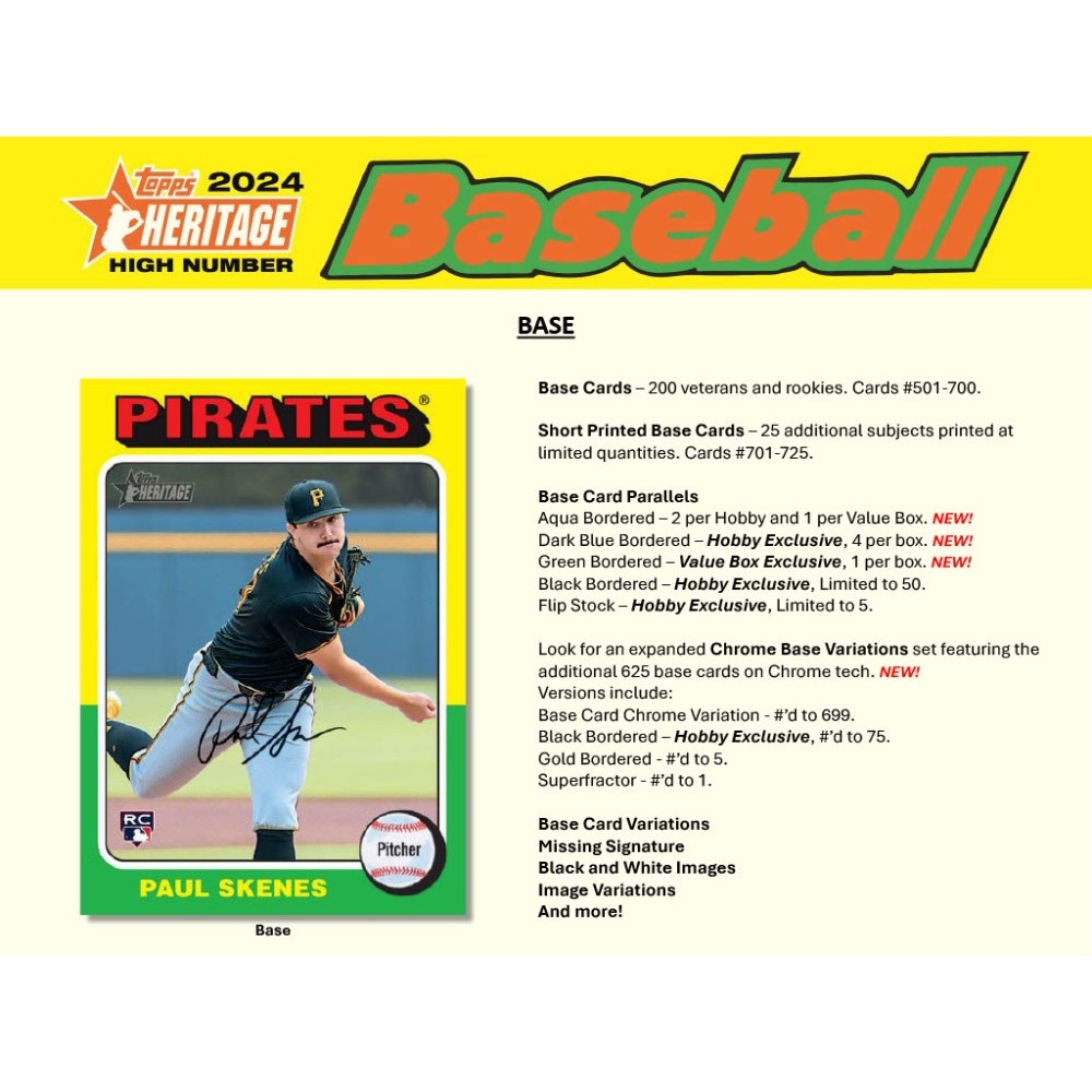 Topps Heritage High Number Baseball Blaster Box 2024