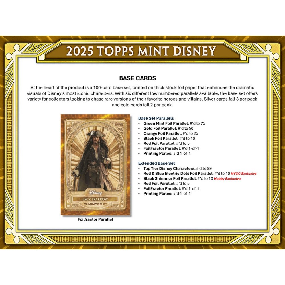 Topps Mint Disney Hobby Box 2025
