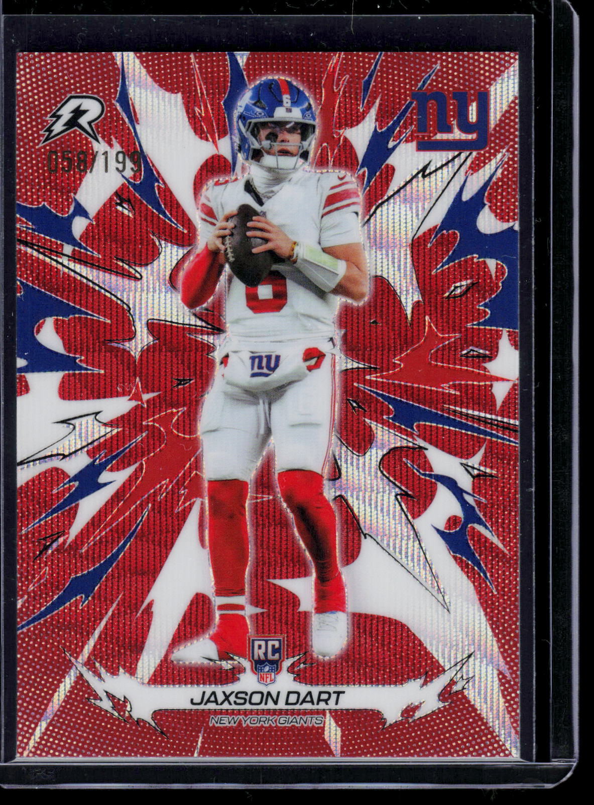Jaxson Dart Topps Resurgence 2025 Crimson Surge [RC] 058/199 (EN)