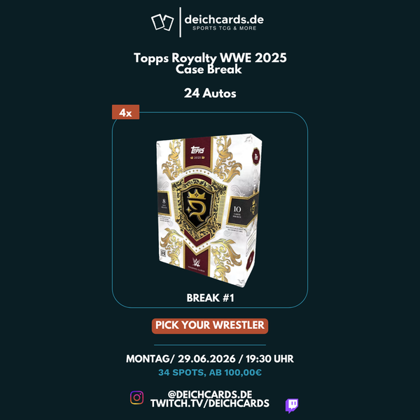 29.06.26 - Topps Royalty WWE Hobby Box 2025 (Case Break) - Pick your Wrestler - Break #1