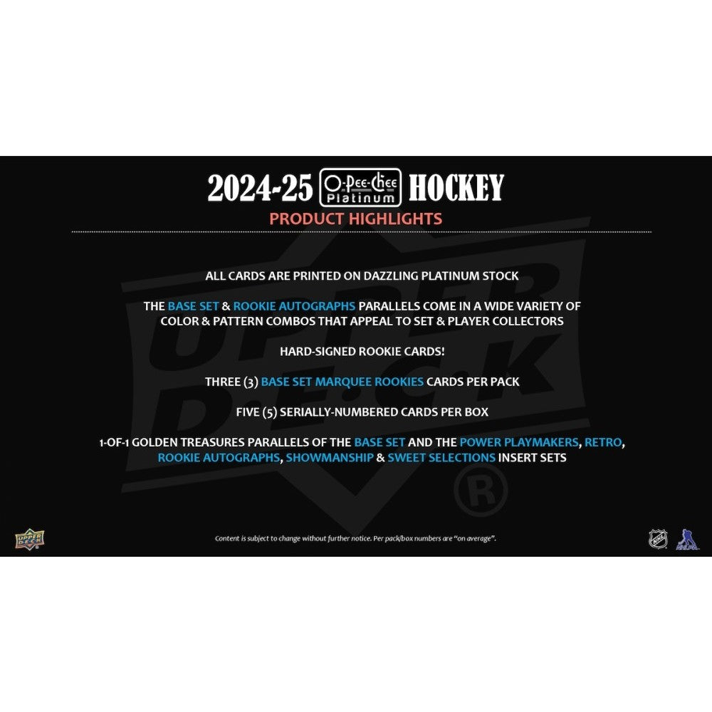 Upper Deck O-PEE-CHEE Platinum Hockey NHL Hobby Box 2024/2025