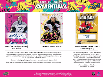 Upper Deck Credentials NHL Hockey Hobby Box 2023/2024