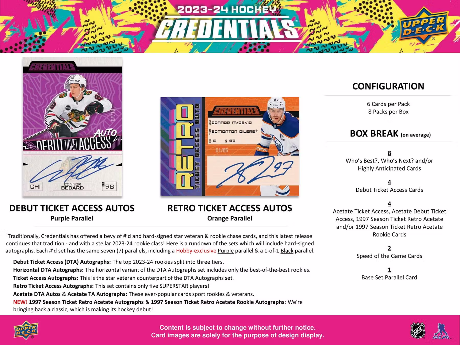 Upper Deck Credentials NHL Hockey Hobby Box 2023/2024
