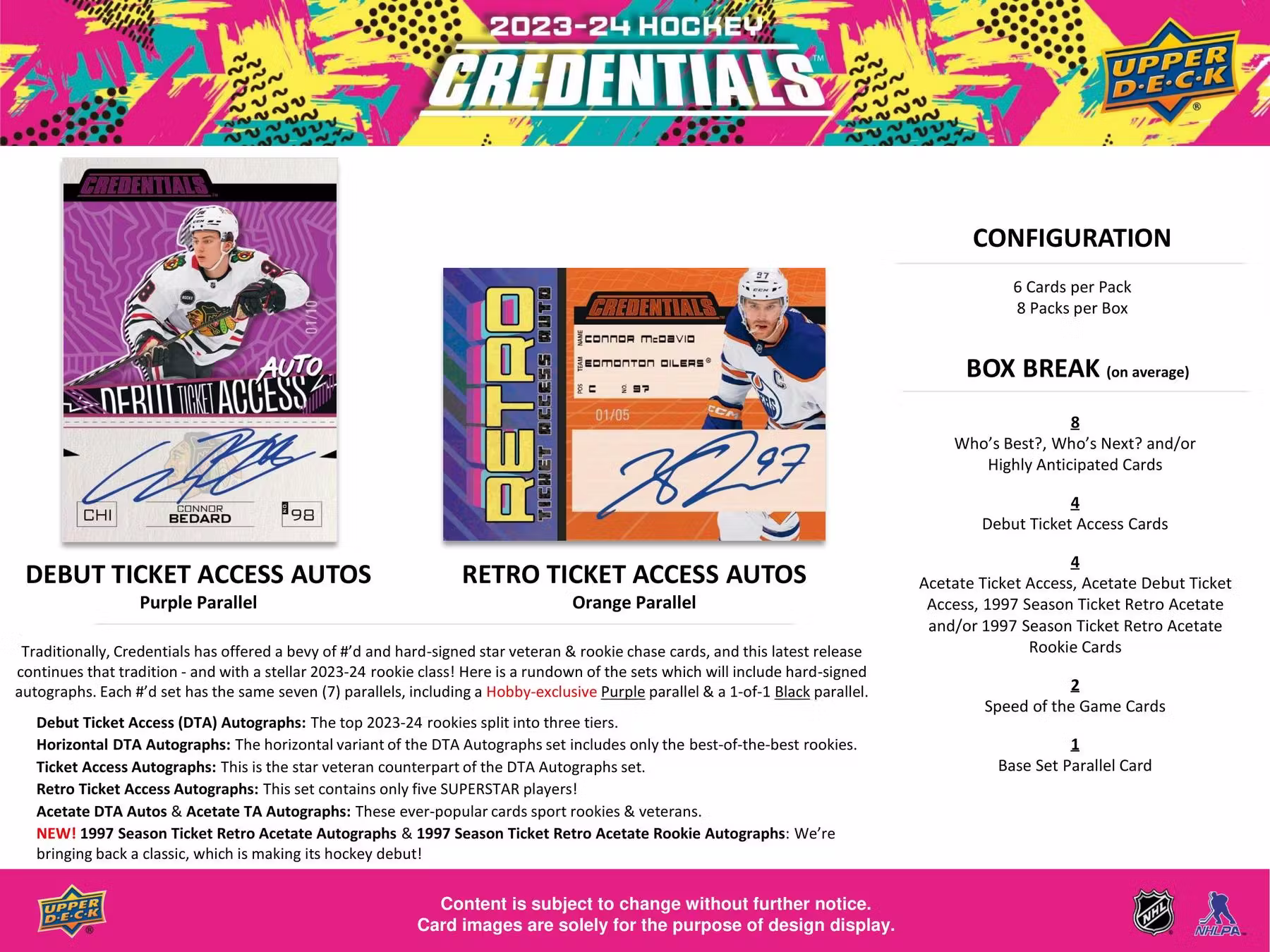 Upper Deck Credentials NHL Hockey Hobby Box 2023/2024
