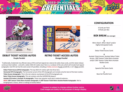 Upper Deck Credentials NHL Hockey Hobby Box 2023/2024