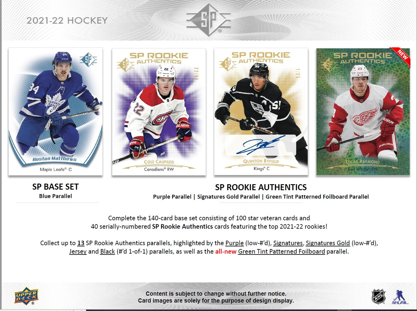 Upper Deck SP NHL Hockey Blaster Box 2021/2022 Inhalt